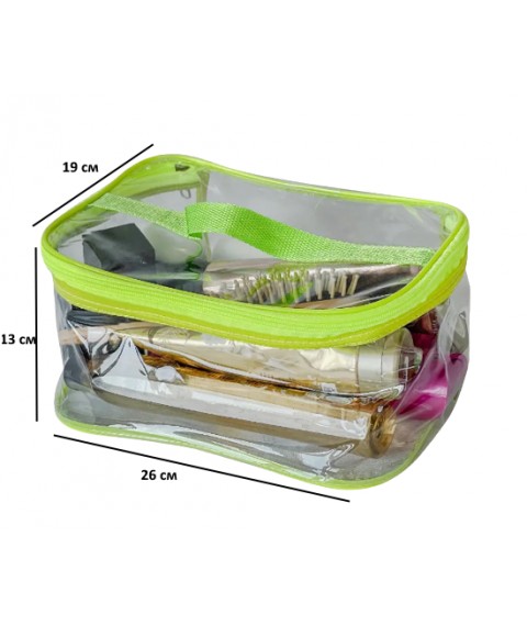 Transparent cosmetic bag made of dense silicone L ORGANIZE (neon)