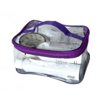 Transparent cosmetic bag made of dense silicone L ORGANIZE (purple)