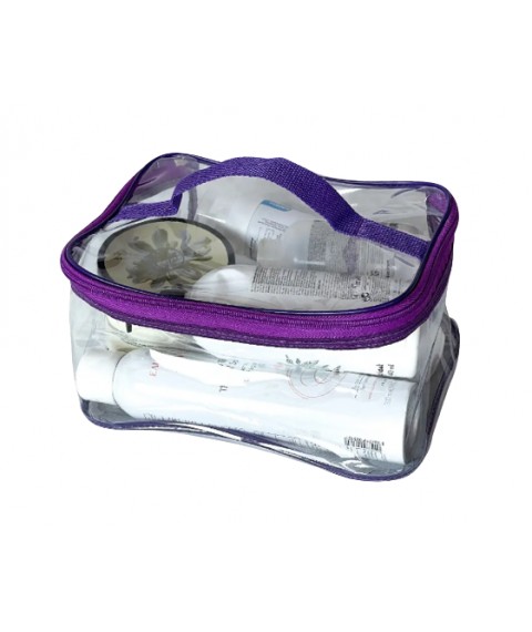 Transparent cosmetic bag made of dense silicone L ORGANIZE (purple)