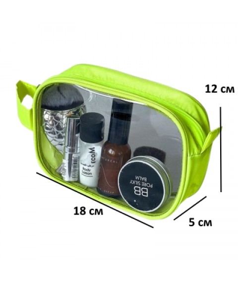 Silicone cosmetic bag with handle 19*13*5 cm ORGANIZE (neon)