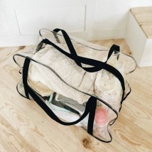 Прозрачная сумка в роддом 50*30*30 см (черный)