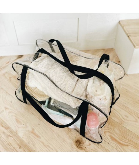 Transparent bag for maternity hospital 50*30*30 cm (black)