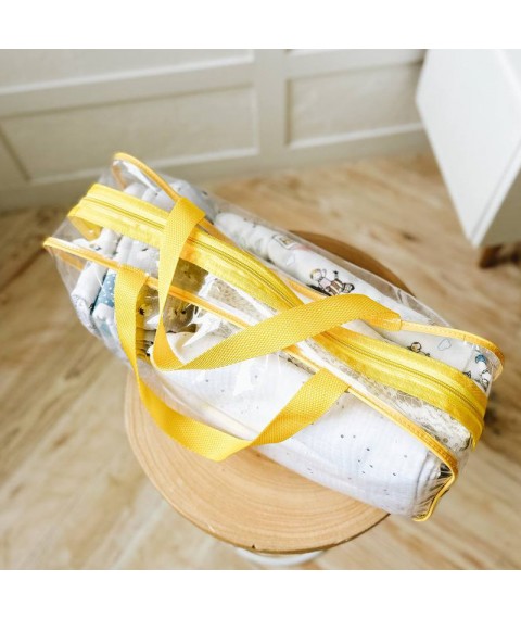 Прозора сумка в пологовий або для речей 40*20*10 см (жовтий)