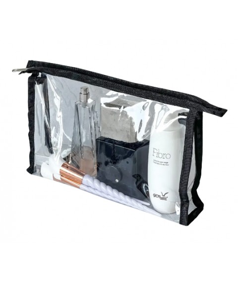 Silicone cosmetic bag trapezoid L - 28 x 18 x 5 cm (black)