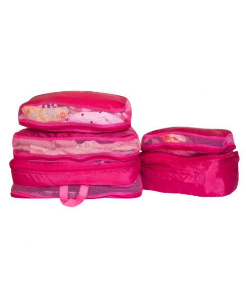 Set of 5 pcs bags travel organizers ORGANIZE (pink)