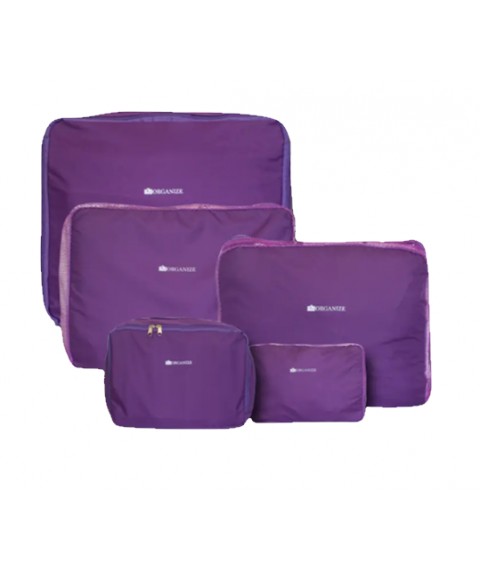 Organizers for travel items 5 pcs ORGANIZE (purple)