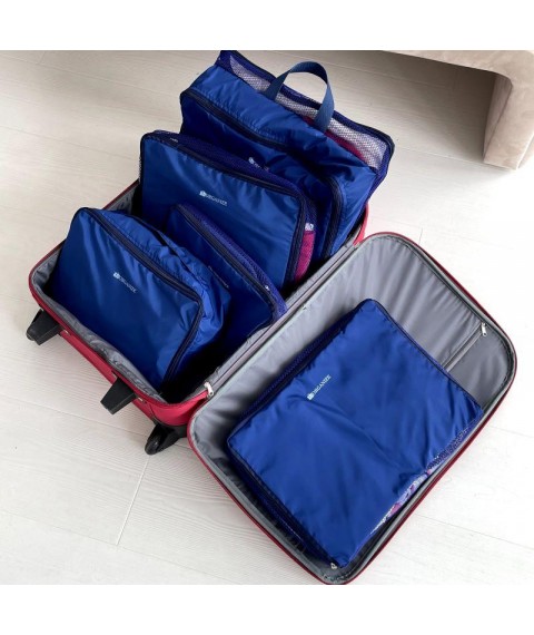 Organizer bags 5 pcs for things in a suitcase ORGANIZE (blue)