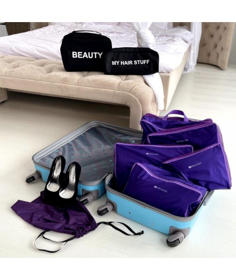 Organizers for travel items 5 pcs ORGANIZE (purple)