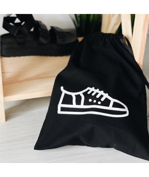 Мешок хлопковый для обуви 30*40 см Shoes (черный)