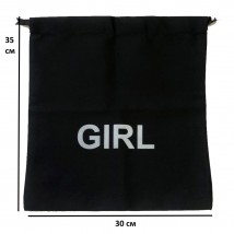 Cotton bag for things 30*35 cm Girl (black)