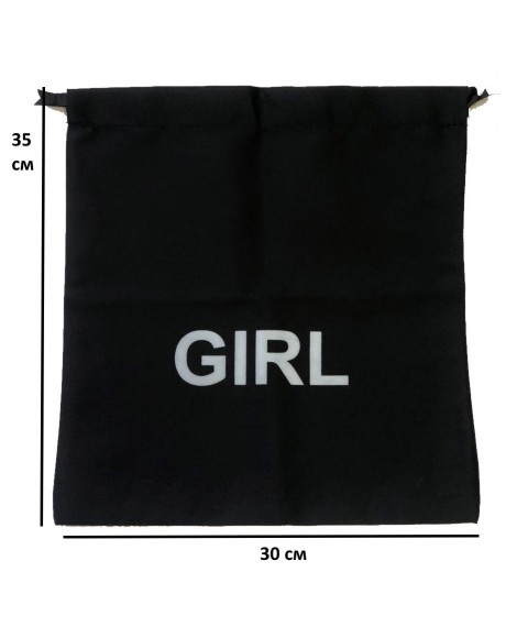 Мешок хлопковый для вещей 30*35 см Girl (черный)