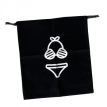 Cotton bag for things 30*35 cm Beach (black)