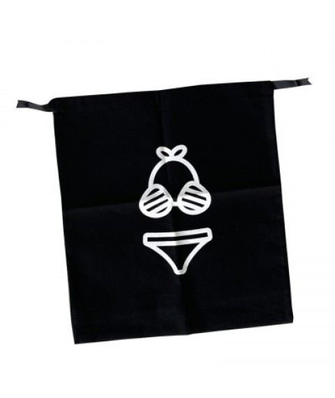 Cotton bag for things 30*35 cm Beach (black)