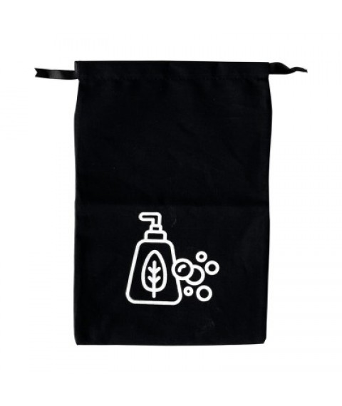 Cotton bag for cosmetics 30*20 cm Soap (black)