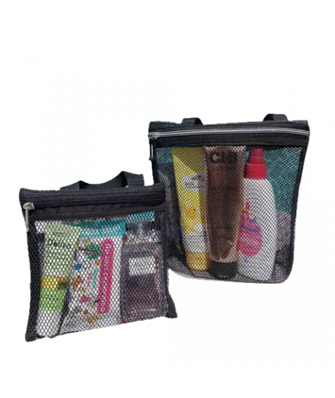 Set of 2 pcs cosmetic bags for shower or beach ORGANIZE (black)