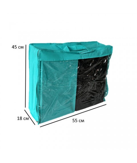 PVC suitcase for blankets and pillows S - 55*45*18 cm (azure)