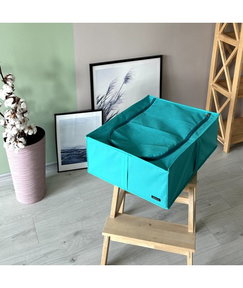 Storage box with removable partition 50*41*18 cm ORGANIZE (azure)