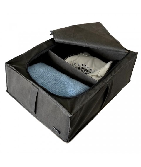 Органайзер для хранения вещей с крышкой 50*41*18 см ORGANIZE (серый)
