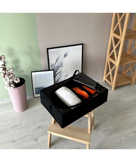 Textile storage case for 4 compartments 50*35*14 cm (with removable partitions) ORGANIZE (black)