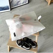 Объемная сумка-пыльник для обуви на молнии (белый)