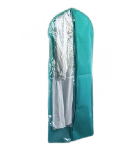Чехол флизелиновый для одежды с прозрачной вставкой  60*100 см (лазурь)