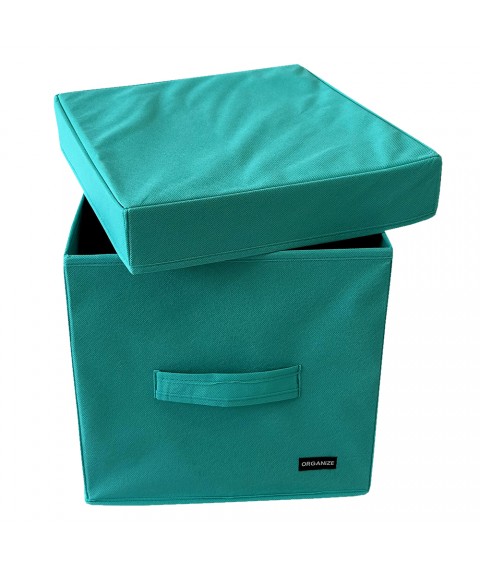 Box with lid 30*30*30 cm ORGANIZE (azure)