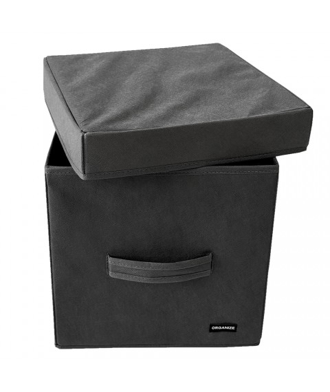 Box with lid 30*30*30 cm ORGANIZE (gray)