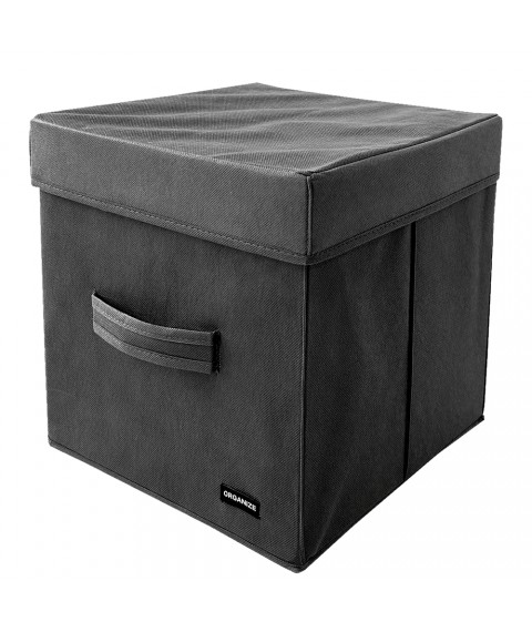 Box with lid 30*30*30 cm ORGANIZE (gray)