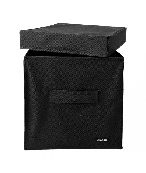 Box with lid 30*30*30 cm ORGANIZE (black)