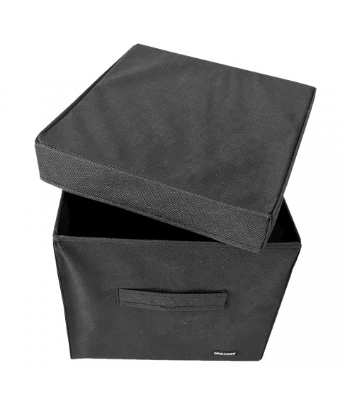 Box with lid 30*30*30 cm ORGANIZE (black)