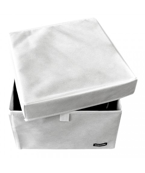 Organizer box with lid for storing documents and things in the L cabinet (white)