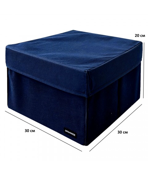 Кофр для зберігання речей L з кришкою - 30*30*20 см (синій)