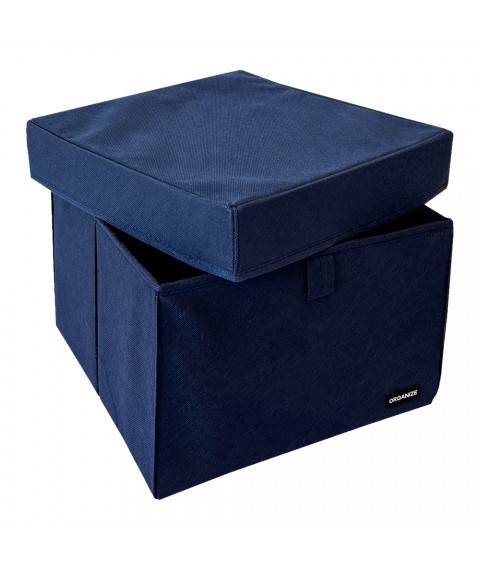 Кофр для зберігання речей L з кришкою - 30*30*20 см (синій)