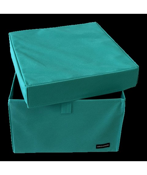 Storage box L with lid - 30*30*20 cm (azure)