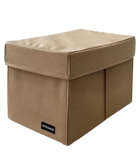 Organizer box for storing things with lid M - 30*19*19 cm (beige)