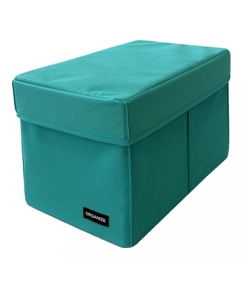 Organizer box for storing things with a lid M - 30*19*19 cm (azure)