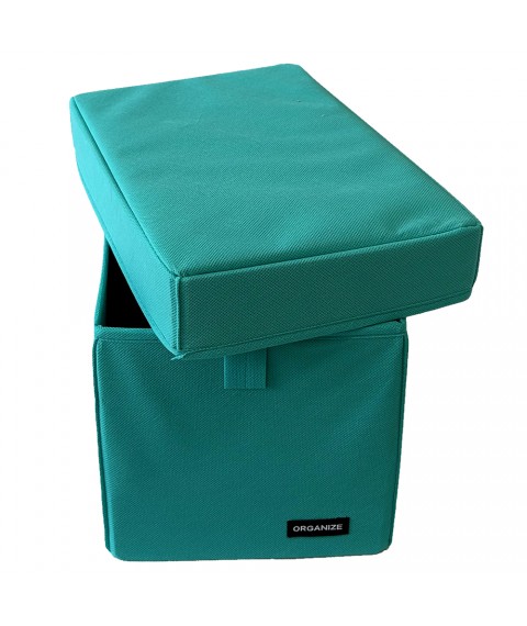 Organizer box for storing things with a lid M - 30*19*19 cm (azure)