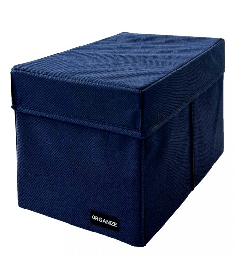 Ящик-органайзер для зберігання речей з кришкою M - 30*19*19 см (синій)