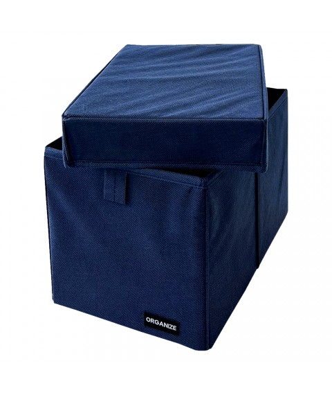 Ящик-органайзер для зберігання речей з кришкою M - 30*19*19 см (синій)