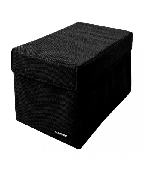 Organizer box for storing things with lid M - 30*19*19 cm (black)