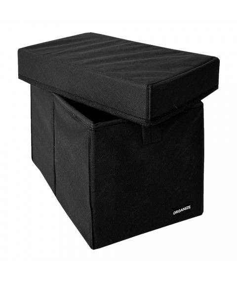 Organizer box for storing things with lid M - 30*19*19 cm (black)
