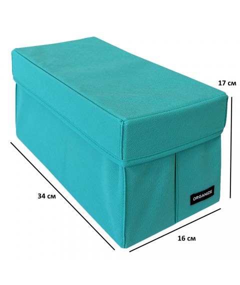 Organizer for vertical storage with lid S - 34*16*16 cm (azure)