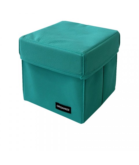 Organizer for small items with lid XS - 17*17*16 cm (azure)