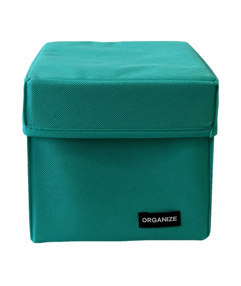 Organizer for small items with lid XS - 17*17*16 cm (azure)