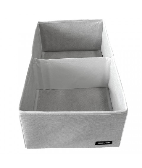 Vertical storage box with partition ORGANIZE (white)