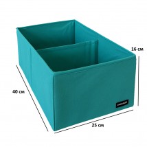 Vertical storage box for two compartments ORGANIZE (azure)