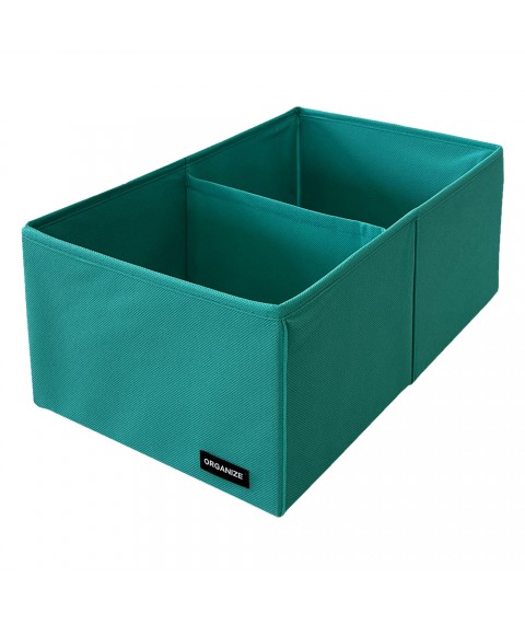 Vertical storage box for two compartments ORGANIZE (azure)