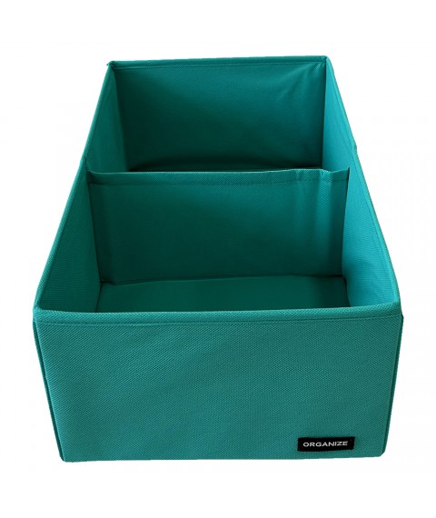 Vertical storage box for two compartments ORGANIZE (azure)