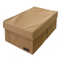 Vertical storage case with partition and lid 40*25*16 cm (beige)