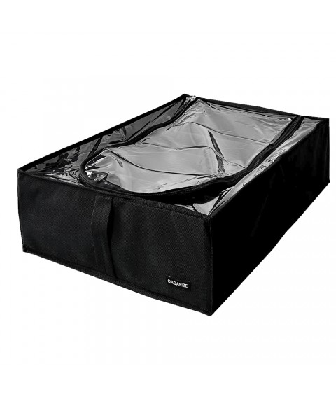 Textile storage case for 4 compartments 50*35*14 cm (with removable partitions) ORGANIZE (black)